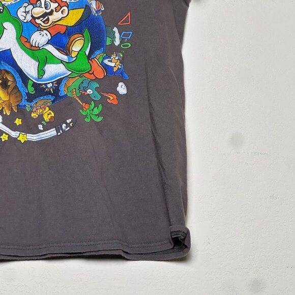 Super Mario World Retro Video Game Bowser Graphic T Shirt Men S Grey Indie - Picture 7 of 8